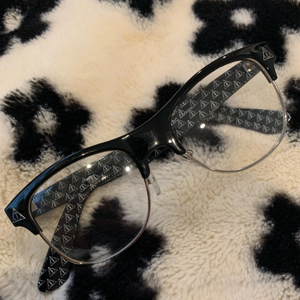harry potter glasses with deathly hallows print